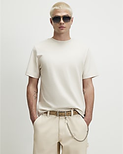 Beige Essentials Regular Fit T-Shirt
