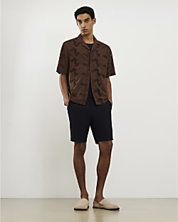 Navy Slim Fit  Chino Shorts