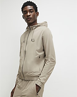 Beige Hooded Jacket