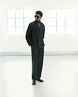 Black RI Studio Wide Leg Pleat Trousers