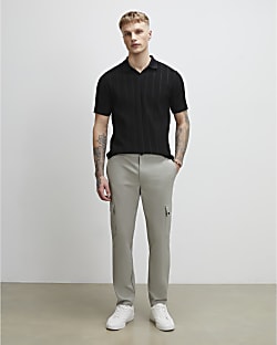 Green Skinny Fit Cargo Trousers
