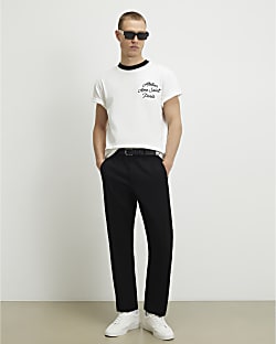 Black Regular Fit 5 Pocket Chino Trousers