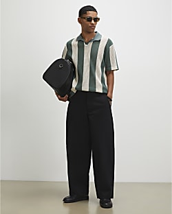 Black Barrel Fit Trousers