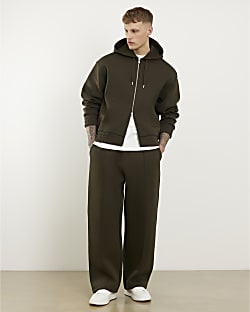 Khaki Wide Leg Premium Joggers