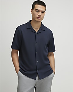 Navy Slim Fit Revere Shirt