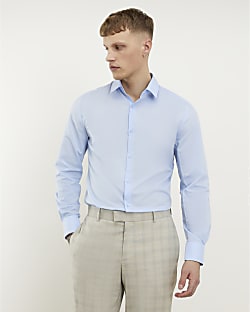 Blue Slim Fit Long Sleeve Shirt