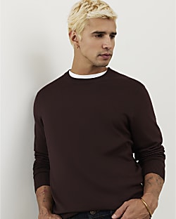 Brown Slim Fit Jumper