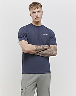 Grey Slim Fit Textured Ame Saint T-Shirt