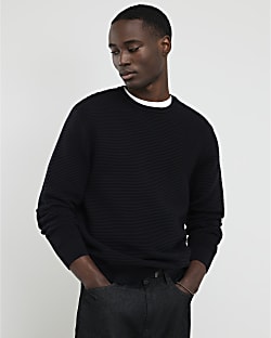 Black Slim Fit Knit Jumper