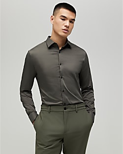Khaki Muscle Fit Shirt