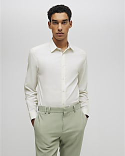 Yellow Slim Fit Premium Long Sleeve Shirt