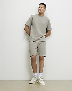 Grey Slim Fit Shorts