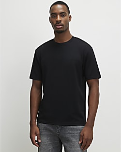Black Slim Fit Embroidered T-Shirt