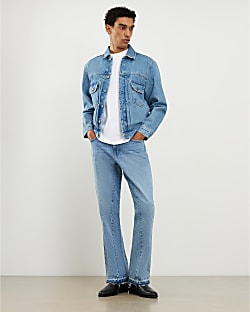 Blue Bootcut Flared Jeans