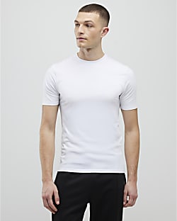 White Muscle Fit Muscle T-Shirt