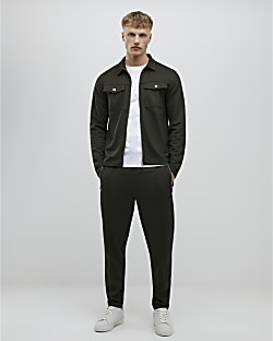 Khaki Slim Fit Pique Joggers