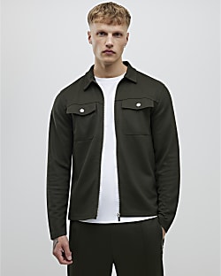 Khaki Slim Fit Double Pocket Overshirt