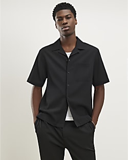 Black Regular Fit Textured Shirt