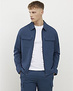 Blue Muscle Fit Shacket