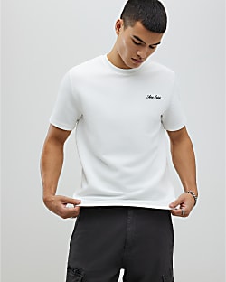 Navy Slim Fit Textured Ame Saint T-Shirt