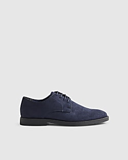 Navy Faux Suede Brogues