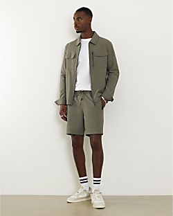 Green Skinny Fit Pull On Shorts