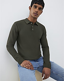 Khaki Muscle Fit Polo Shirt
