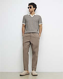 Brown Slim Fit Joggers