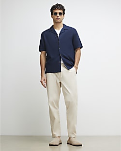 Cream Slim Fit Joggers