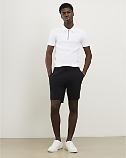 Black Skinny Fit Elasticated Stretch Shorts