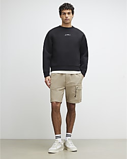 Beige Regular Fit Cargo Shorts