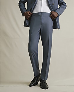 Blue Slim Fit Suit Trousers