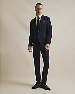 Navy Skinny Fit Suit Trousers