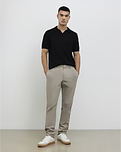 Beige Slim Fit Chinos