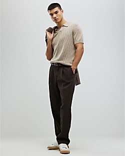 Stone Slim Fit Open Collar Shirt