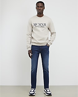 Blue Mid Wash Skinny Fit Jeans