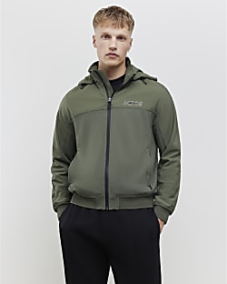 Green Hooded Bomber Jacket