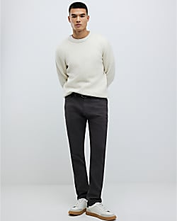 Grey Slim Fit Washed Jeans