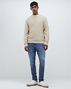 Blue Skinny Fit Rip Jeans