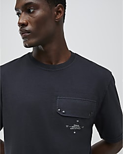 Grey Regular Fit Chest Pocket T-Shirt