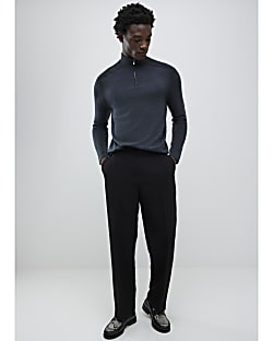 Grey Premium Merino Funnel neck Jumper