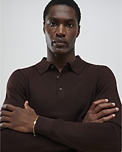 Brown Premium Merino Polo Shirt