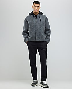 Black Skinny Fit Smart Cargo Trousers