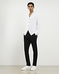 Black Slim Fit Chino Trousers