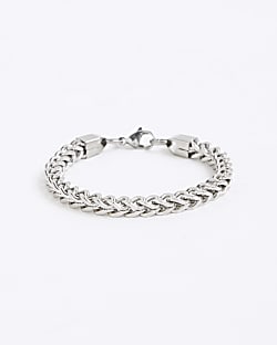 Silver Steel Chunky Chain Bracelet