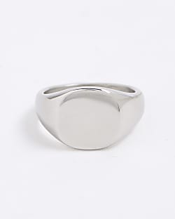Silver Steel Signet Ring