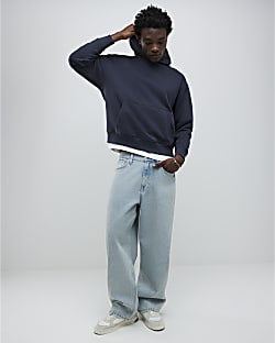Grey Oversized Fit Hoodie