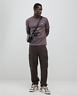 Purple Slim Fit Metal Badge T-Shirt