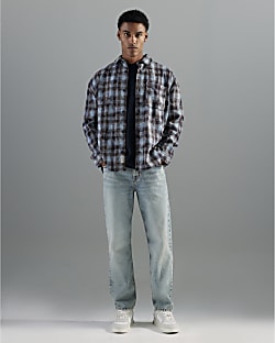 Blue Straight Leg Jeans