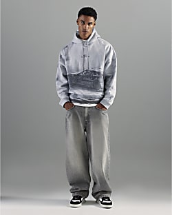 Grey Baggy Fit Jeans